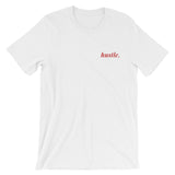 hustle. - Red - Embroidery t-shirt