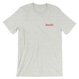 hustle. - Red - Embroidery t-shirt