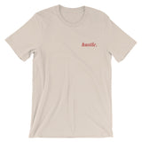 hustle. - Red - Embroidery t-shirt